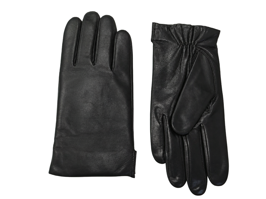 Black NEXUSKIN men's classic Nappa leather gloves shown from palm and back