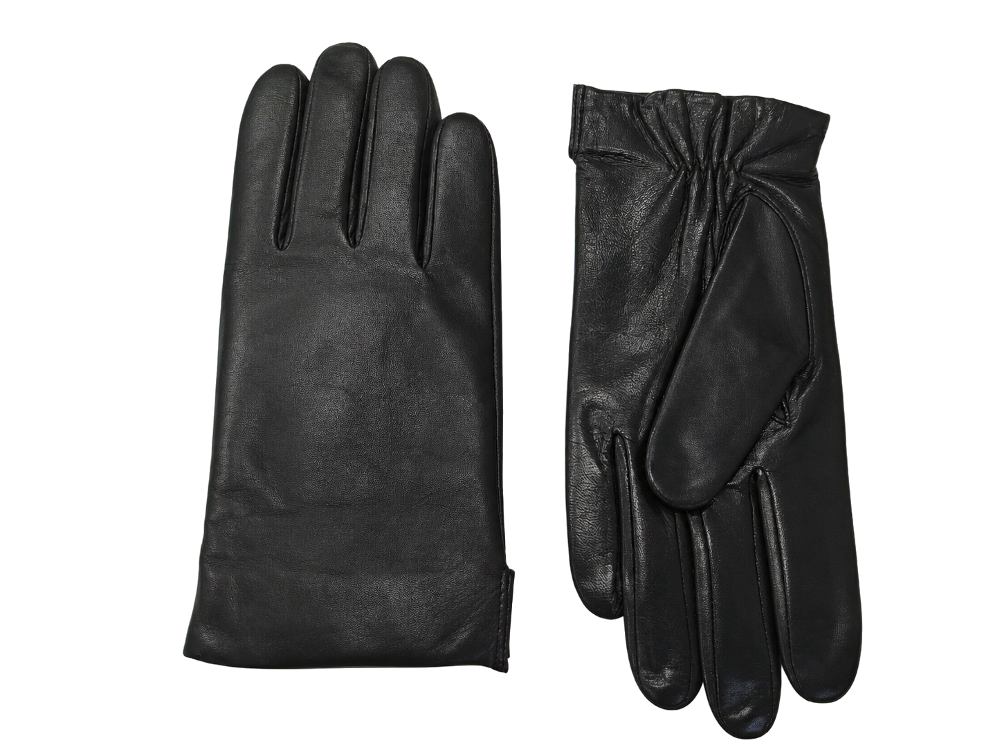 Black NEXUSKIN men's classic Nappa leather gloves shown from palm and back