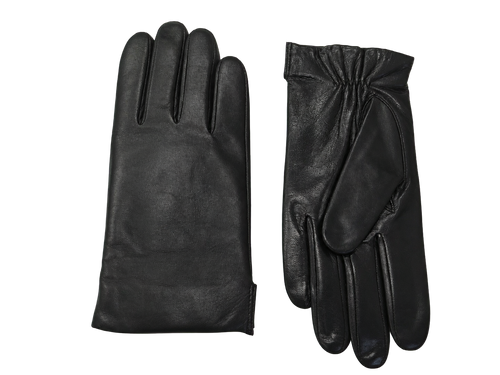 Black NEXUSKIN men's classic Nappa leather gloves shown from palm and back