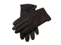 Crossed pair of brown NEXUSKIN men's classic Nappa leather touchscreen gloves