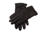 Crossed pair of brown NEXUSKIN men's classic Nappa leather touchscreen gloves