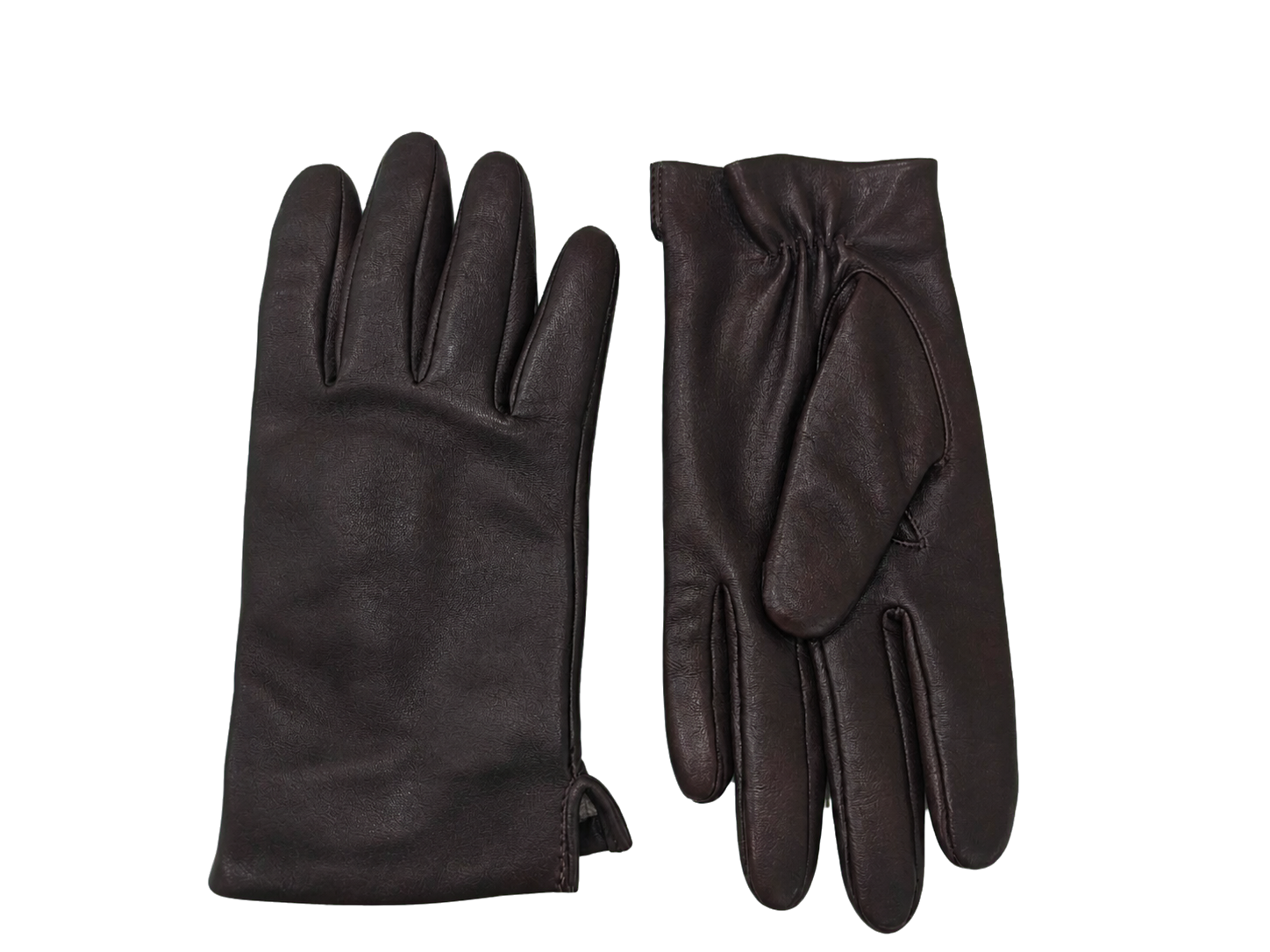 Brown NEXUSKIN men's classic Nappa leather gloves shown from palm and back