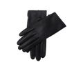Crossed pair of black NEXUSKIN women's classic Nappa leather touchscreen gloves