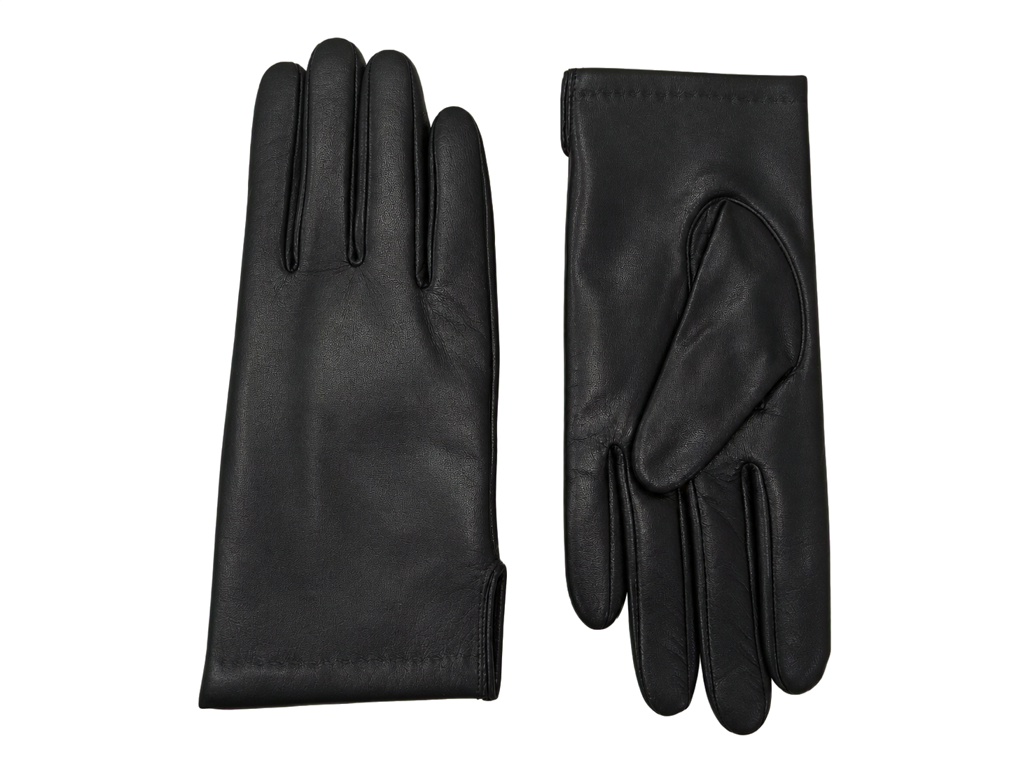 Black NEXUSKIN women's classic Nappa leather gloves shown from palm and back