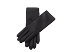 Crossed pair of black NEXUSKIN women's long Nappa leather touchscreen gloves