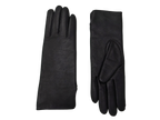 Black NEXUSKIN women's long Nappa leather gloves shown from palm and back